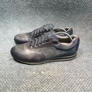 Leonardo Grey Leather Sneaker Shoes Size 10 Women’s